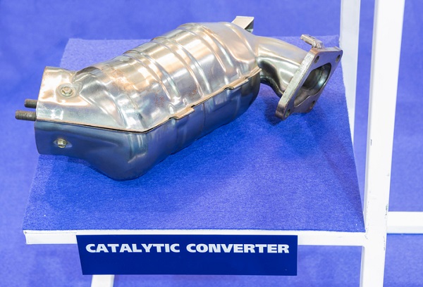 The catalytic converter helps reduce harmful emissions