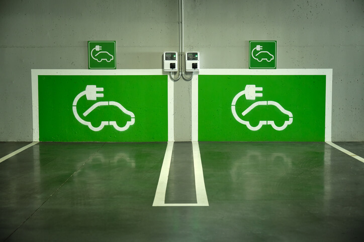 Student in hybrid and electrical mechanic training studying charging infrastructure