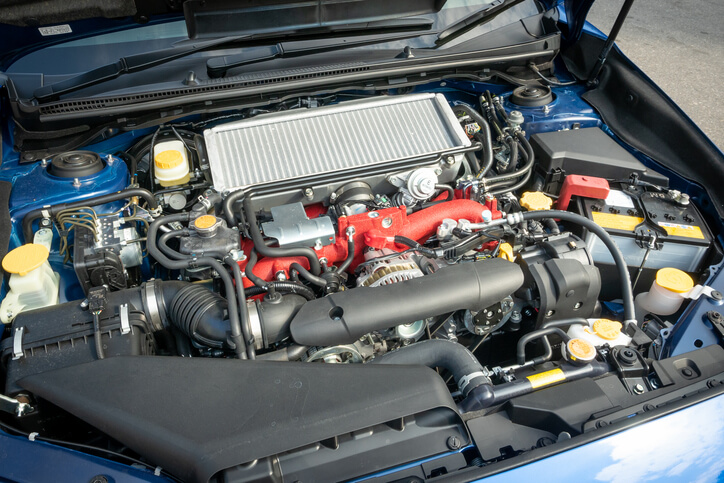 The engine of a 2024 Subaru BRZ, to be explored in auto mechanic school