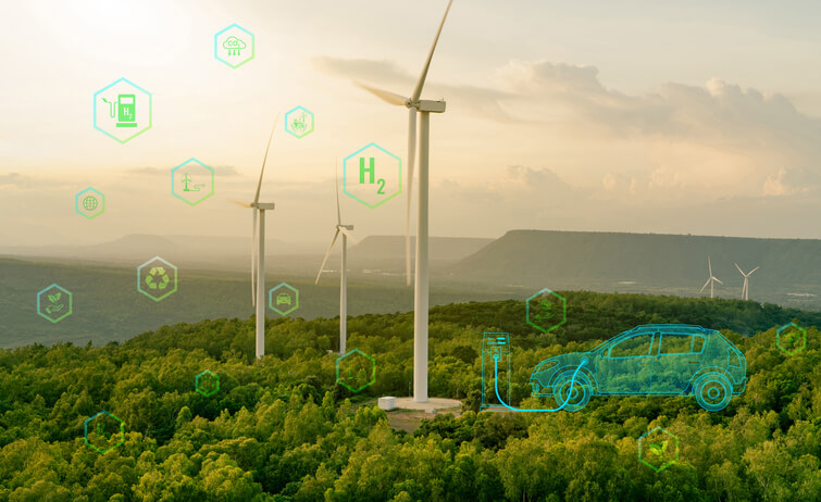 An image representing the green energy movement as seen in automotive school