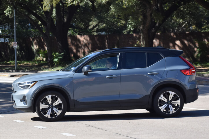 A side view of the Volvo EX30, to be explored in automotive school