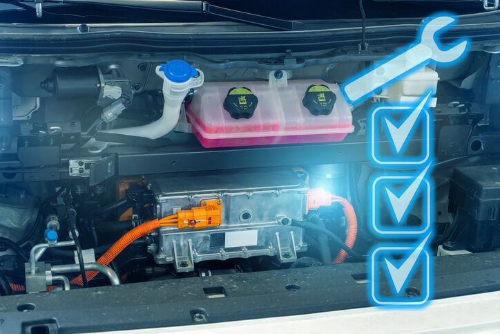 An EV thermal system being tested at an auto mechanic school