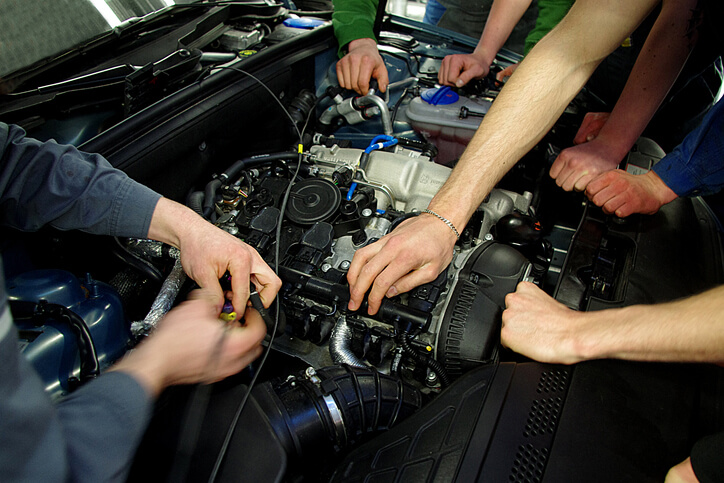 A hands-on automotive training session at ATC Surrey