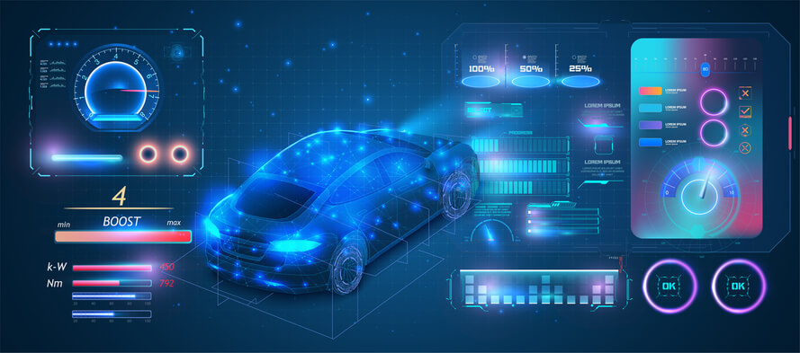An AI system analyzing car performance data