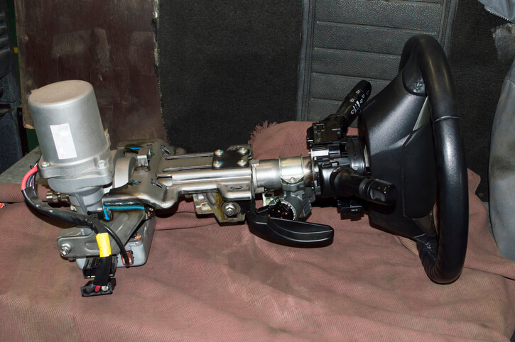 An electric power steering motor and components in a car
