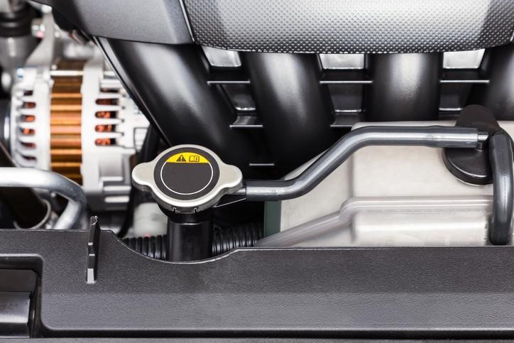 Auto mechanic training: Coolant system diagram used during automotive training.