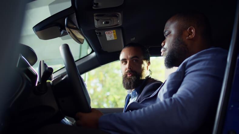 An automotive school student learning road testing techniques