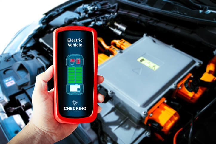 A diagnostic scan tool detecting an isolation fault in an EV battery water intrusion